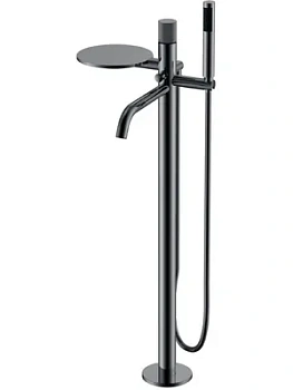 Смеситель Boheme 129-SGM.3 для ванны/душа, напольный, однозахв, с ручным душем, графит гл