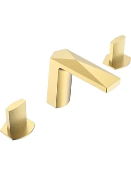 Смеситель Boheme для раковины, на 3 отверстия, двухзахватный, золото 150-G-TOUCH