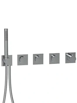 Смеситель для душа Almar термостат. встраиваемый, на 3 потребителя, цвет нержавеющая сталь брашированная AISI E180434.316