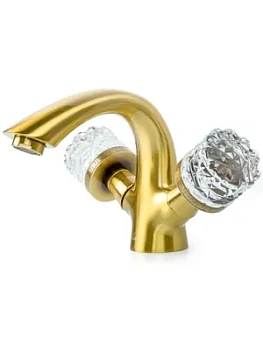 Смеситель Boheme 311-CRST для раковины, на 1 отверстие, двухзахватный, бронза