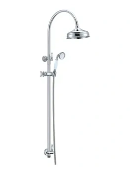 Душевой комплект Boheme 403 верхний душ 208мм, лейка 77мм, стойка, хром