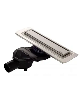 Душевой лоток BERGES 500 мат.хром, S-сифон боковой выпуск D50 H60, решетка и рамка 090116