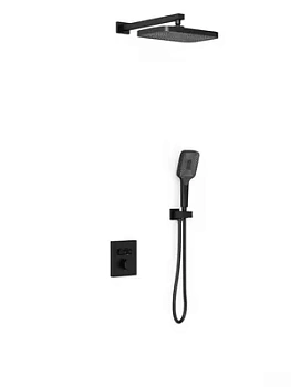 Душевая система Vincea встраиваемая, термостатическая, верхний и ручной душ, черный VSFW-321MT1MB