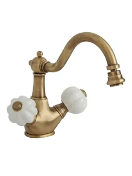 Смеситель для биде Migliore с д/клапаном, белый/бронза ML.OLV-5844.BI.BR