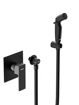 Смеситель с гигиеническим душем Damixa встраиваемый, с держателем, черный матовый 537510300