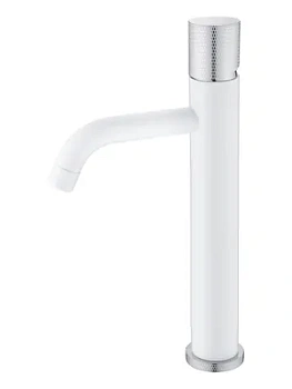 Смеситель Boheme 122-WCR.2 для раковины, на 1 отверстие,однозахватный, ручка touch, белый+хром