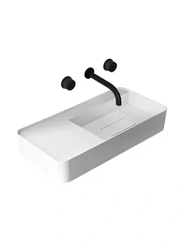 Раковина подвесная ABBER (1200х400х150) искусственный камень, белый матовый AS2627-1.2