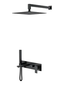 Душевая система Boheme 474-B встраиваемая, однозахватная, верхний/ручной душ, черная