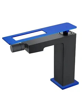 Смеситель Boheme 146-BUW для биде, на 1 отверстие, однозахватный, черный+синий