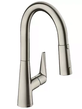Смеситель Hansgrohe для кухни 160 вытяжной поворотный излив сталь 72815800