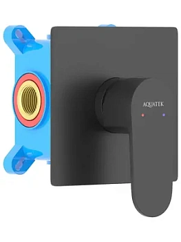 Смеситель для душа Aquatek AQ1266MB встраиваемый, однозахватный, цвет: черный матовый
