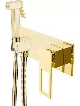 Смеситель Boheme 147-GG встраиваемый, с гигиеническим душем, однозахватный, золото