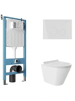 Инсталляция Aqueduto TECNICA NOVO + унитаз с сиденьем + клавиша смыва CIRCULO AQDS119Т