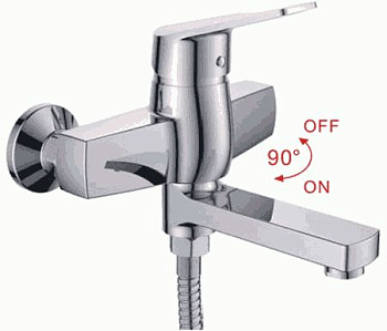 Смеситель Ledeme настенный, для ванны и душа, с душевой лейкой, поворотный излив, хром L3140