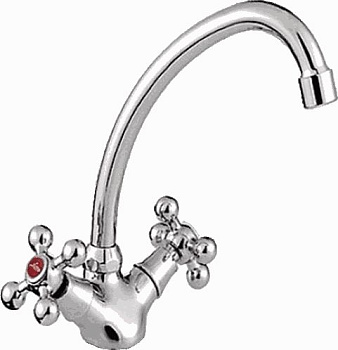Смеситель Ledeme для кухни, двухзахватный, поворотный излив, хром L4119