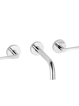 Смеситель KLUDI Puristic для умывальника встраиваемый, 3 отв, излив 180мм, хром 201440515