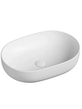 Раковина накладная Ceramicanova 600х415х135 овальная, без перелива, белый матовый CN6047MW