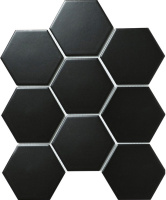 Hexagon Big Black Matt 29.5X25.6