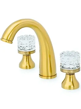 Смеситель Boheme 317-CRST для раковины, на 3 отверстия, двухзахватный, бронза