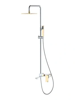 Душевой комплект Boheme 148-CRG.2 настенный, однозахватный, верхний/ручной душ, хром+золото