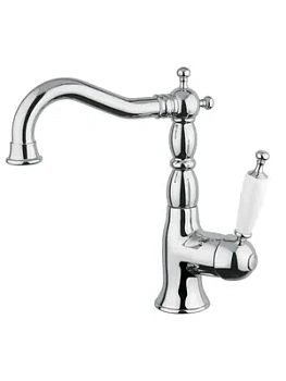 Смеситель для раковины Migliore однозахватный, ручка белая, хром 19134 (ML.OXF-6313.BI.CR)