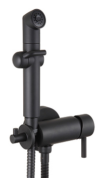 Смеситель встраиваемый Lemark LM7166BL с гигиеническим душем, черный