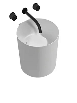 Раковина подвесная ABBER (420х420х500) искусственный камень, белый матовый AS2624