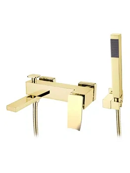 Смеситель Boheme 143-GG.2 для ванны/душа, настенный, однозахв, с ручным душем, золото