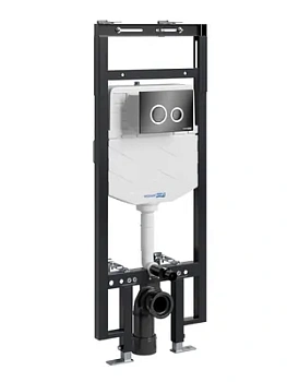 Инсталляция для унитаза WasserKRAFT с клавишей смыва,черный глянцевый/белый 58TLT.010.ME.PB01