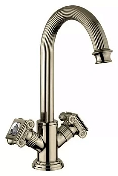 Смеситель CEZARES -LS2-02-Sw для раковины, с донным клапаном, бронза/ручки Swarovski