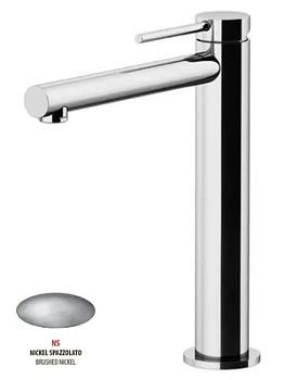 Смеситель GATTONI 9048/90NS для раковины, с донным клапаном, никель браш