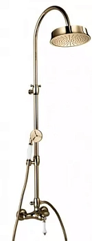 Душевая колонна CEZARES -CD-02-Bi смеситель, верхний и ручной душ, бронза/ручка белая