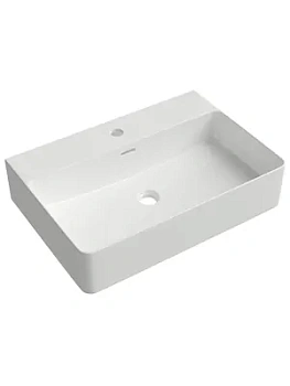 Раковина накладная Aqueduto 590х420х125 отверстие под смеситель и перелив, белый ESP0510
