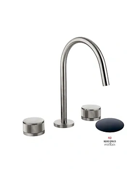 Смеситель GATTONI для раковины, ручки San Giulio, с донным клапаном, чёрный мат 100/23NO