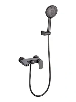 Смеситель Boheme 453-GM для ванны/душа, настенный, однозахватный, с ручным душем, графит