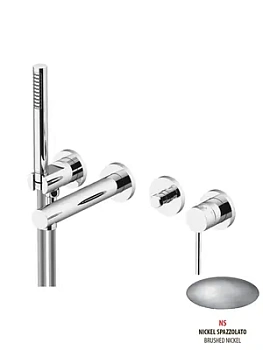 Смеситель GATTONI 9005/90NS для ванны/душа, встраиваемый, никель браш