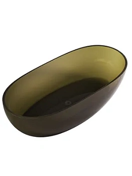 Прозрачная ванна Abber (1700х750) отдельностоящая, донный клапан, оливковая AT9703Vesuvian