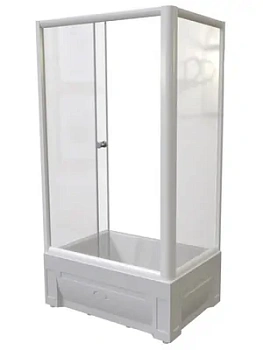 Душевой уголок Радомир L (1190х810х2270) стекло матовое, профиль белый, высокий поддон