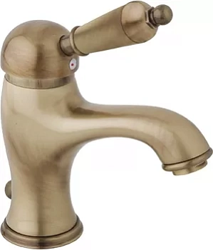 Смеситель CEZARES LSM1-02-M для умывальника, однорычажный, донный клапан, бронза/ручка металл