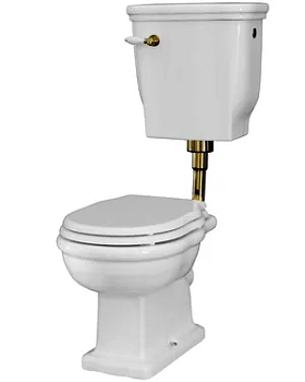 Унитаз с низким бачком ArtCeram 360х530х385 вертикальн. выпуск, белый/бронза HEV0020100+HEC0050100+HEA01372