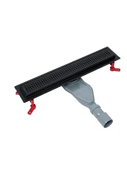 Душевой лоток IDDIS 975B5BL20DZ 500мм, с сифоном, комбинир. затвор, перфовир. решетка, черный