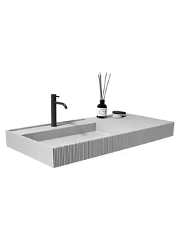 Раковина подвесная ABBER (1200х480х120) искусственный камень, белый матовый AS2628