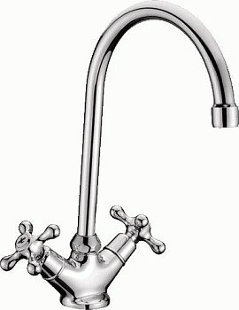 Смеситель для кухни Lemark LM2105C двухзахватный, с поворотным изливом 315 мм, хром