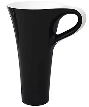 Раковина отдельностоящая ArtCeram 690х500х850 в форме чашки, цвет: черно-белый OSL004 01 50