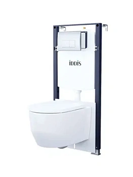 Инсталляция с подвесным унитазом IDDIS сиденье с микролифтом, клавиша смыва BASAI01i73