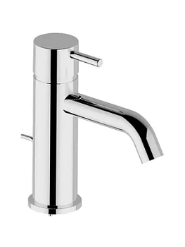 Смеситель для раковины CISAL однозахватный, низкий излив 76мм, дон. клап., хром, LN00051021