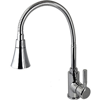 Смеситель Ledeme для кухни, с гибким изливом, с душевой насадкой, однозахватный, хром L4199