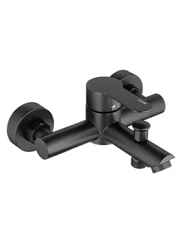 Смеситель для ванны/душа Swedbe L11303B настенный, однозахватный, излив 179мм, цвет: черный