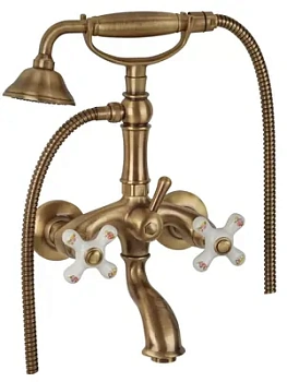 Смеситель для ванны/душа Migliore настенный, белый/бронза ML.PRO-8802.BR