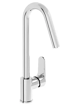 Смеситель для кухни Vitra Round A42742EXP однозахватный, высокий поворотный излив, цвет: хром